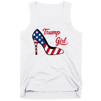 Trump Girl High Heels Stilettos American Flag Trump 2024 Trump Merch Republican Tank Top