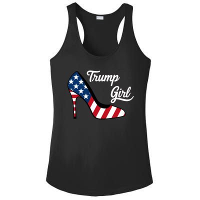 Trump Girl High Heels Stilettos American Flag Trump 2024 Republican Trump Merch Ladies PosiCharge Competitor Racerback Tank