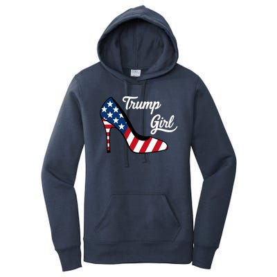 Trump Girl High Heels Stilettos American Flag Trump 2024 Republican Trump Merch Women's Pullover Hoodie