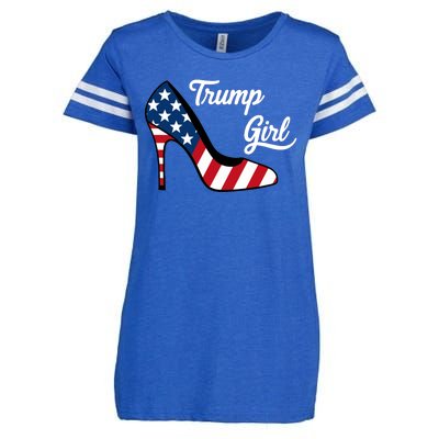 Trump Girl High Heels Stilettos American Flag Trump 2024 Republican Trump Merch Enza Ladies Jersey Football T-Shirt