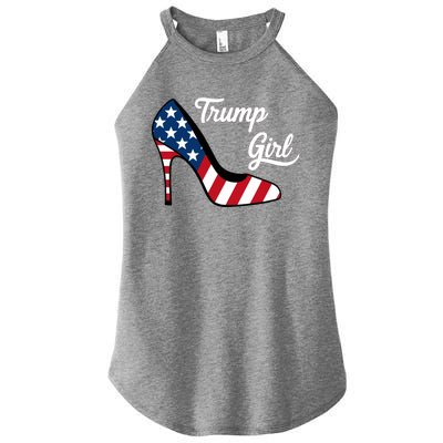 Trump Girl High Heels Stilettos American Flag Trump 2024 Republican Trump Merch Women's Perfect Tri Rocker Tank