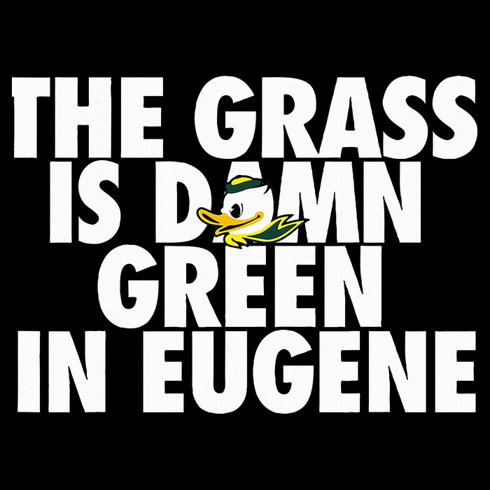 The Grass Is Damn Green In Eugene Cropped Pullover Crew