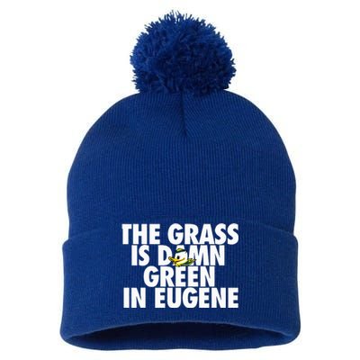 The Grass Is Damn Green In Eugene Pom Pom 12in Knit Beanie