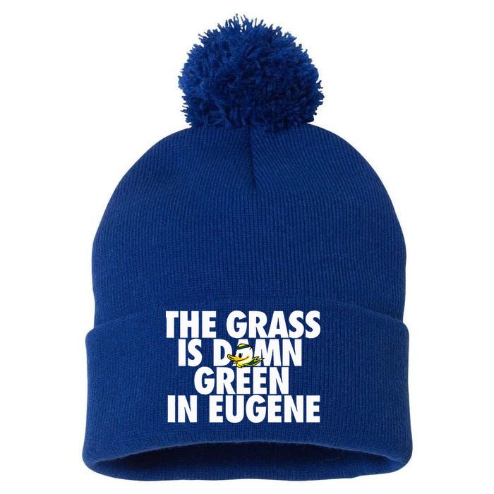 The Grass Is Damn Green In Eugene Pom Pom 12in Knit Beanie