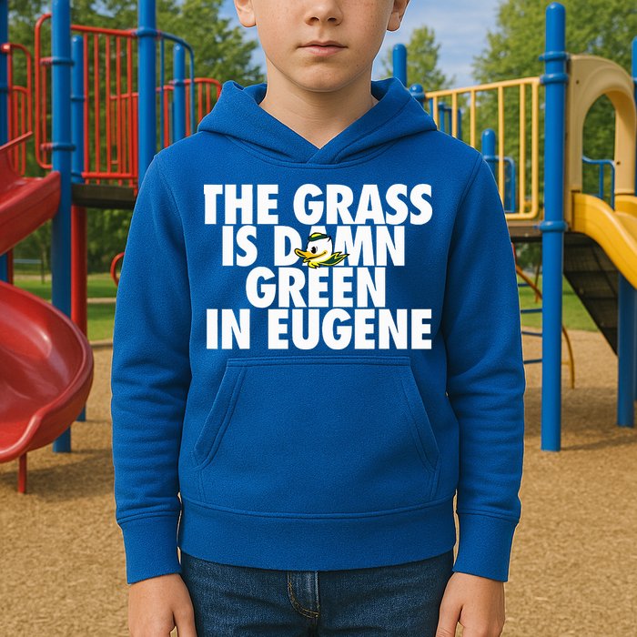 The Grass Is Damn Green In Eugene Kids Hoodie