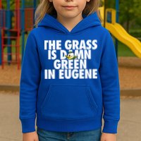 The Grass Is Damn Green In Eugene Kids Hoodie
