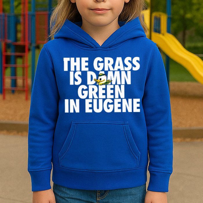 The Grass Is Damn Green In Eugene Kids Hoodie