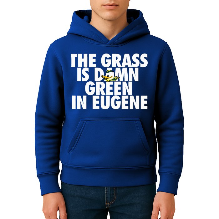 The Grass Is Damn Green In Eugene Kids Hoodie
