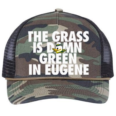 The Grass Is Damn Green In Eugene Retro Rope Trucker Hat Cap