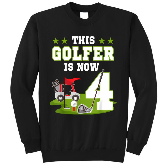 This Golfer Is Now 4 Year Old Birthday 4rd Golf Party Sweatshirt