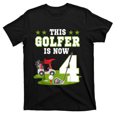 This Golfer Is Now 4 Year Old Birthday 4rd Golf Party T-Shirt