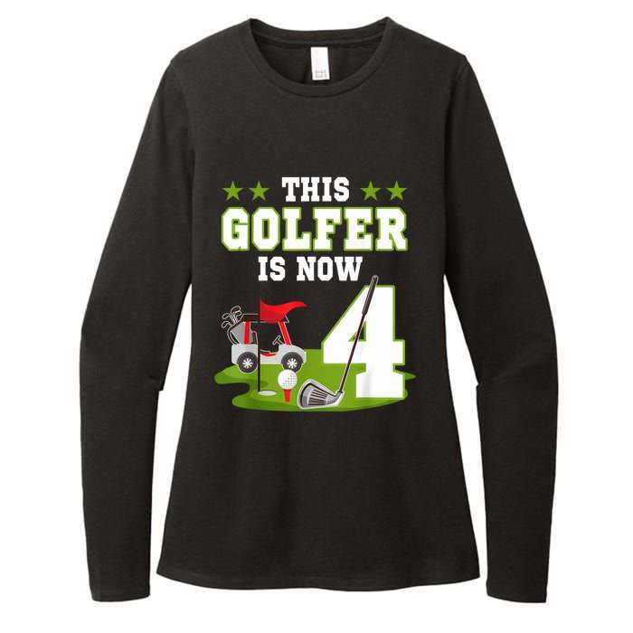 This Golfer Is Now 4 Year Old Birthday 4rd Golf Party Womens CVC Long Sleeve Shirt