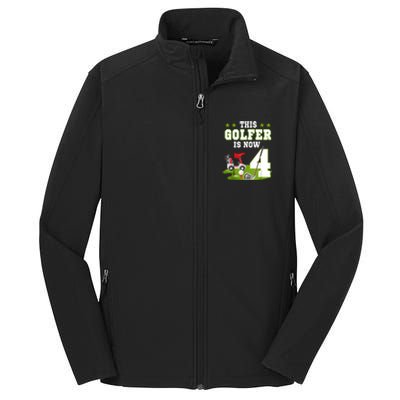 This Golfer Is Now 4 Year Old Birthday 4rd Golf Party Core Soft Shell Jacket