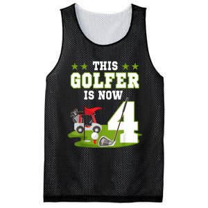 This Golfer Is Now 4 Year Old Birthday 4rd Golf Party Mesh Reversible Basketball Jersey Tank