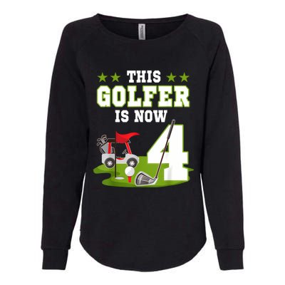 This Golfer Is Now 4 Year Old Birthday 4rd Golf Party Womens California Wash Sweatshirt