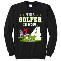 This Golfer Is Now 4 Year Old Birthday 4rd Golf Party Tall Sweatshirt