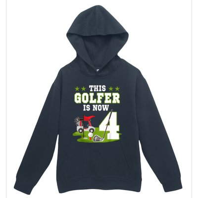 This Golfer Is Now 4 Year Old Birthday 4rd Golf Party Urban Pullover Hoodie