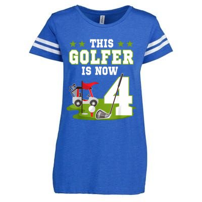 This Golfer Is Now 4 Year Old Birthday 4rd Golf Party Enza Ladies Jersey Football T-Shirt