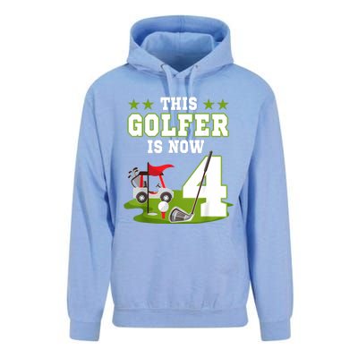 This Golfer Is Now 4 Year Old Birthday 4rd Golf Party Unisex Surf Hoodie