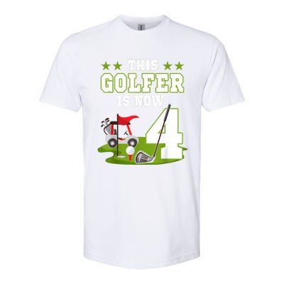 This Golfer Is Now 4 Year Old Birthday 4rd Golf Party Softstyle CVC T-Shirt