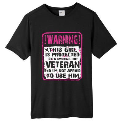 This Girl Is Protected By A Hot Veteran Wife Girlfriend Tall Fusion ChromaSoft Performance T-Shirt