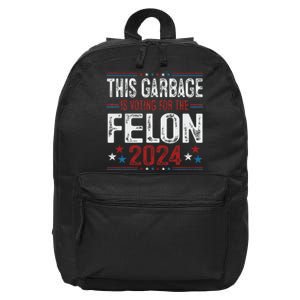 This Garbage Is Voting For The Felon Funny Trump 2024 16 in Basic Backpack