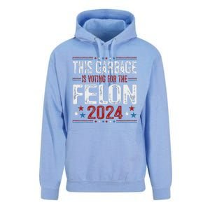 This Garbage Is Voting For The Felon Funny Trump 2024 Unisex Surf Hoodie