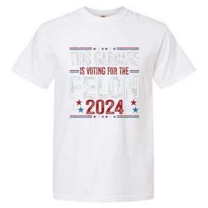 This Garbage Is Voting For The Felon Funny Trump 2024 Garment-Dyed Heavyweight T-Shirt