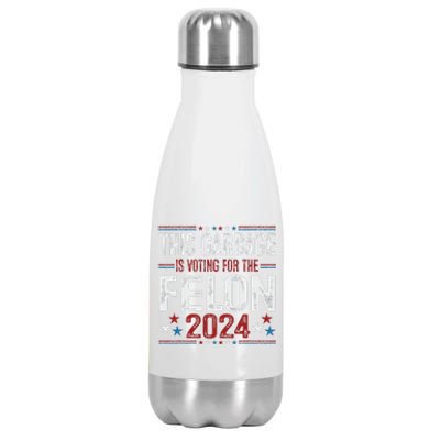 This Garbage Is Voting For The Felon Funny Trump 2024 Stainless Steel Insulated Water Bottle