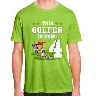 This Golfer Is Now 4 Year Old Birthday 4rd Golf Party Adult ChromaSoft Performance T-Shirt