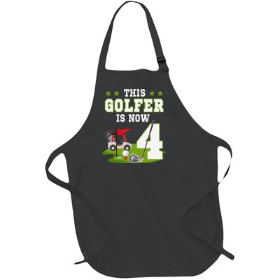 This Golfer Is Now 4 Year Old Birthday 4rd Golf Party Full-Length Apron With Pockets