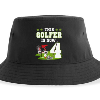 This Golfer Is Now 4 Year Old Birthday 4rd Golf Party Sustainable Bucket Hat