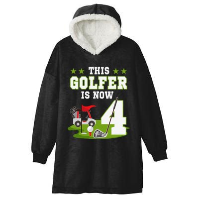 This Golfer Is Now 4 Year Old Birthday 4rd Golf Party Hooded Wearable Blanket