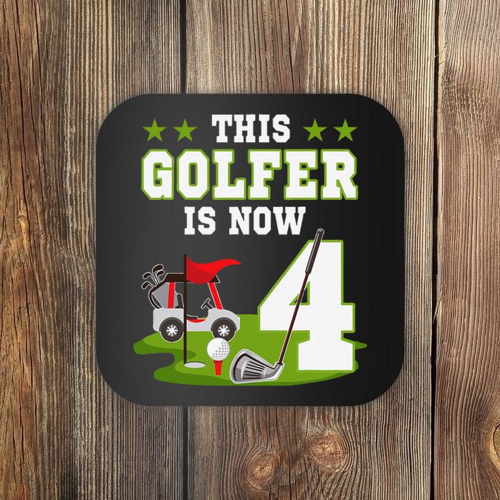 This Golfer Is Now 4 Year Old Birthday 4rd Golf Party Coaster