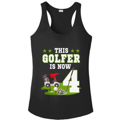 This Golfer Is Now 4 Year Old Birthday 4rd Golf Party Ladies PosiCharge Competitor Racerback Tank