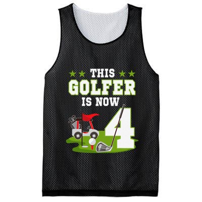 This Golfer Is Now 4 Year Old Birthday 4rd Golf Party Mesh Reversible Basketball Jersey Tank