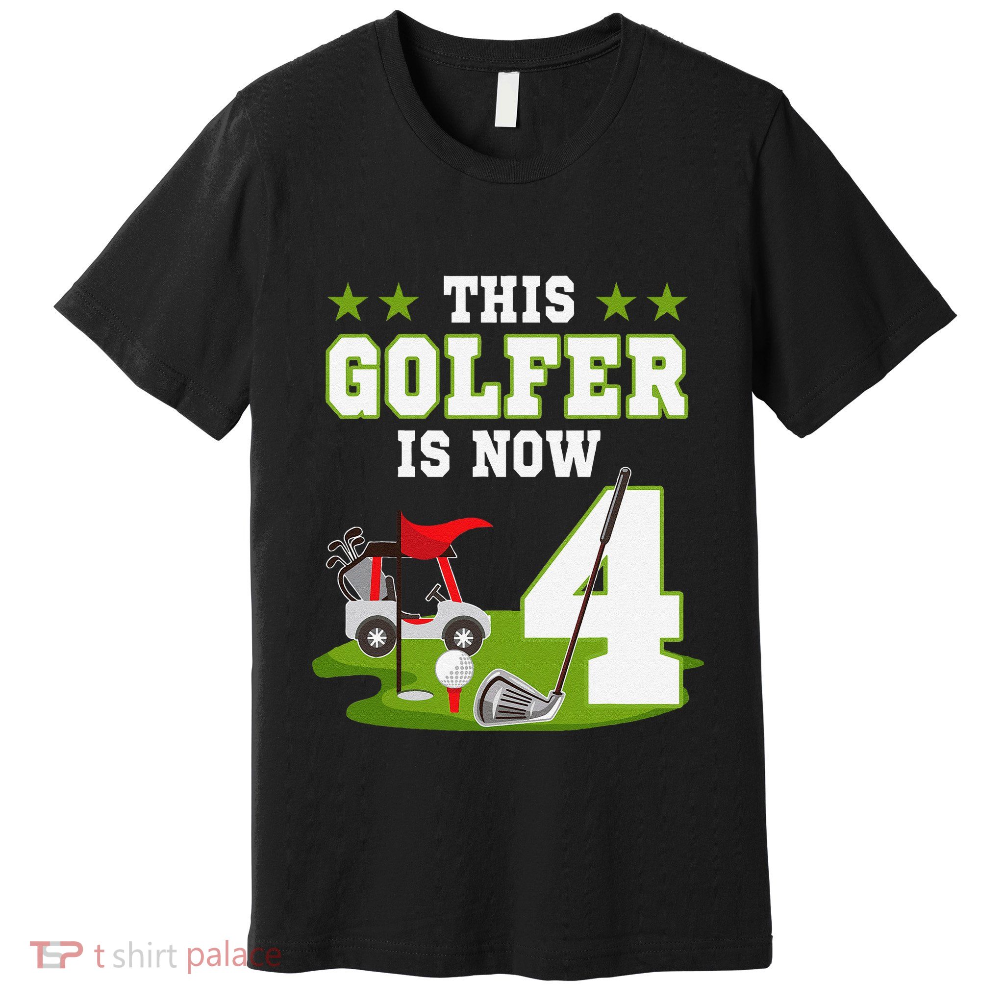 This Golfer Is Now 4 Year Old Birthday 4rd Golf Party Premium T-Shirt
