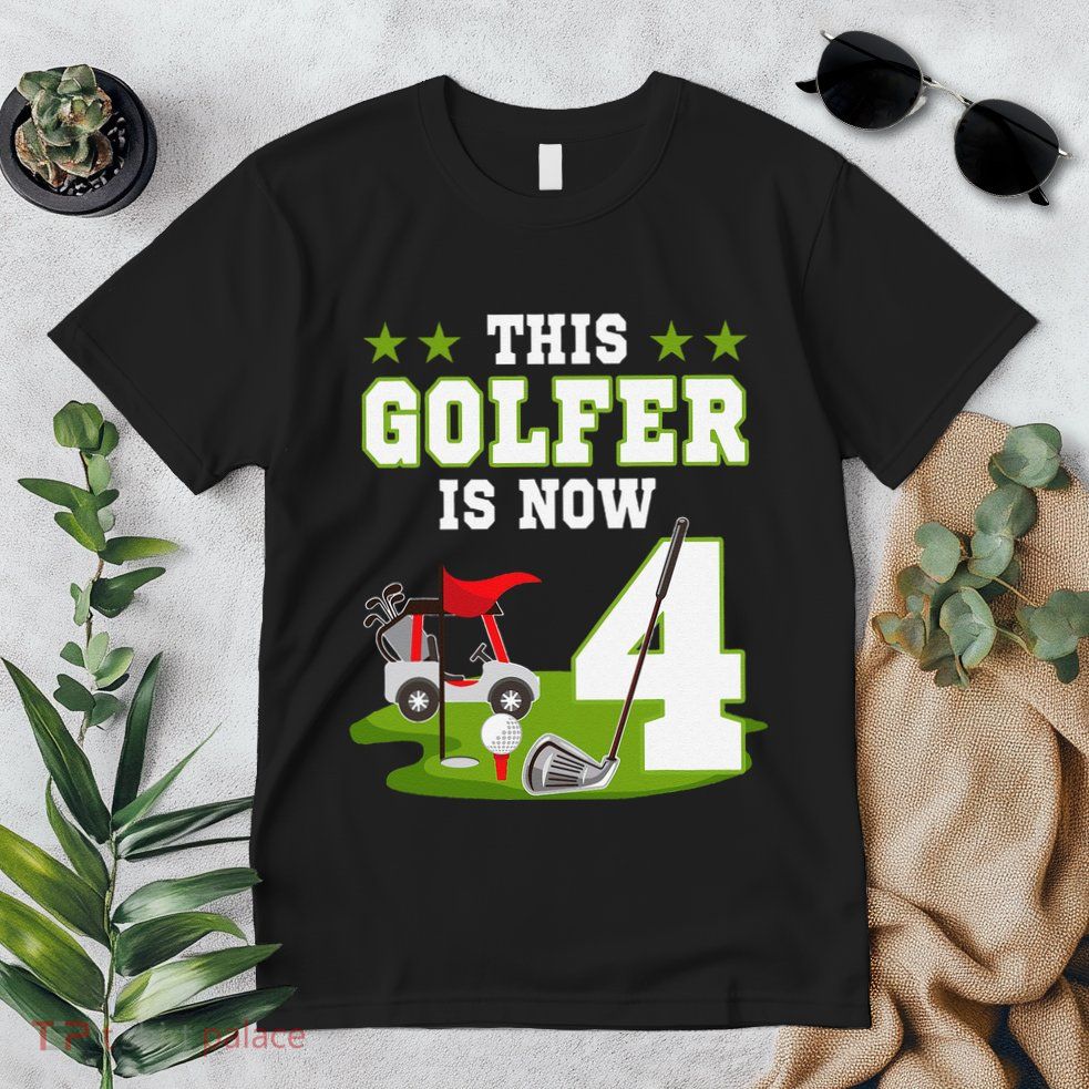 This Golfer Is Now 4 Year Old Birthday 4rd Golf Party Premium T-Shirt