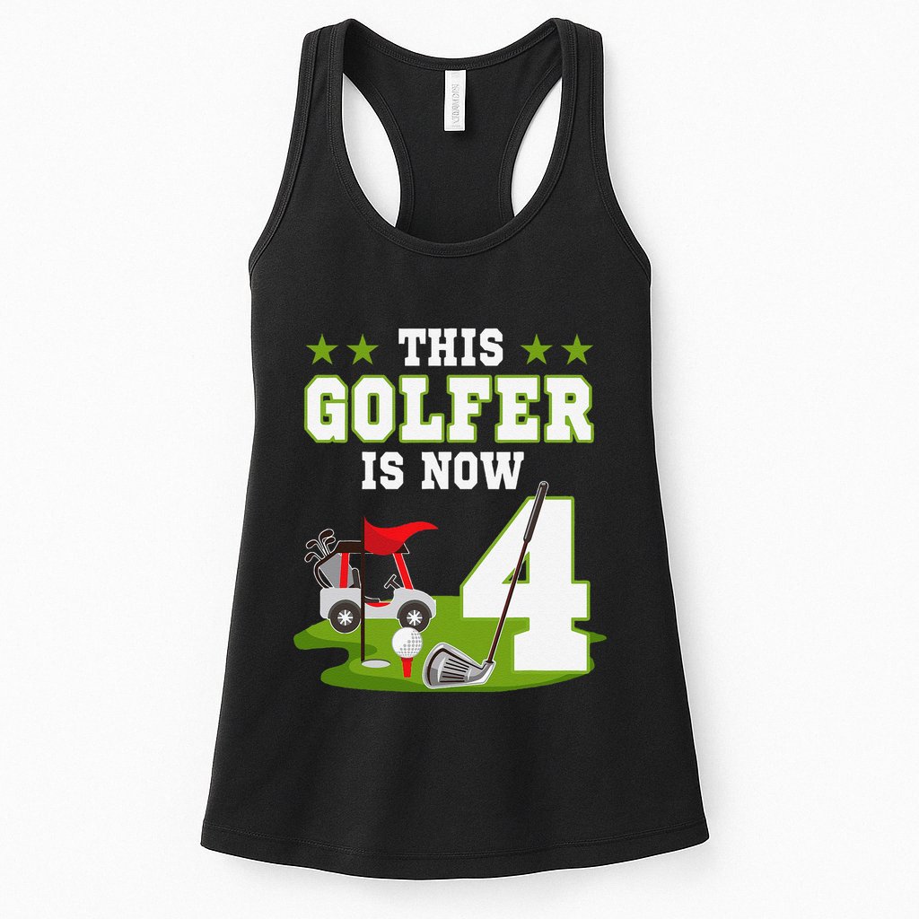 This Golfer Is Now 4 Year Old Birthday 4rd Golf Party Womens Tank Top