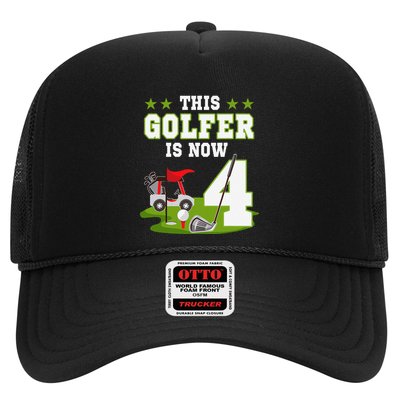 This Golfer Is Now 4 Year Old Birthday 4rd Golf Party Trucker Hat