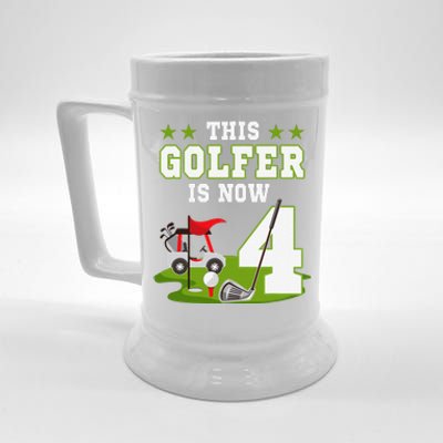 This Golfer Is Now 4 Year Old Birthday 4rd Golf Party Beer Stein