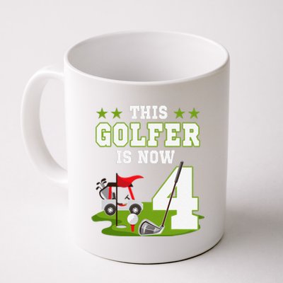 This Golfer Is Now 4 Year Old Birthday 4rd Golf Party Coffee Mug