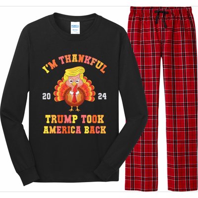 Thank God IM Thankful Trump Won Took America Back Long Sleeve Pajama Set