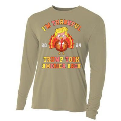 Thank God IM Thankful Trump Won Took America Back Cooling Performance Long Sleeve Crew