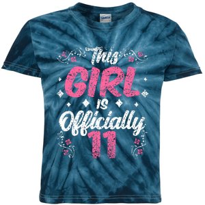 This Girl Is Officially 11 Cute Celebrate Party Birthday Kids Tie-Dye T-Shirt