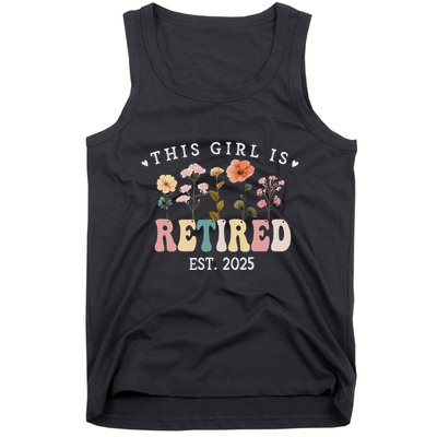 This Girl Is Retired Est 2025 Women Retirement Floral Design Tank Top