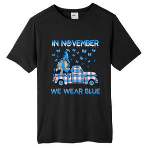 Truck Gnomes In November We Wear Blue Diabetes Awareness Meaningful Gift Tall Fusion ChromaSoft Performance T-Shirt