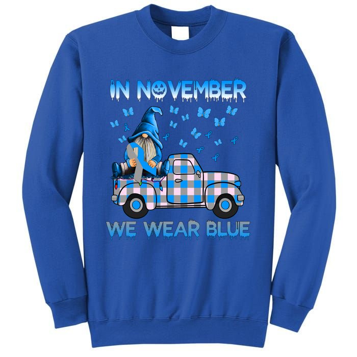 Truck Gnomes In November We Wear Blue Diabetes Awareness Meaningful Gift Sweatshirt