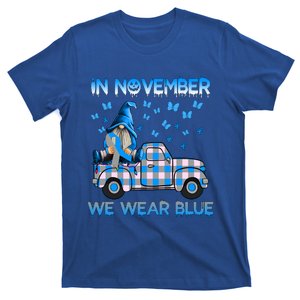 Truck Gnomes In November We Wear Blue Diabetes Awareness Meaningful Gift T-Shirt