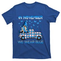 Truck Gnomes In November We Wear Blue Diabetes Awareness Meaningful Gift T-Shirt